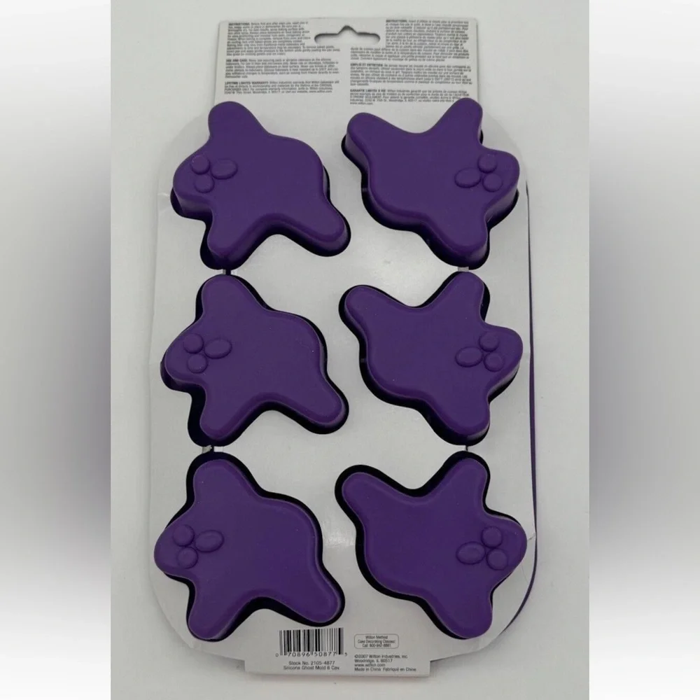 Wilton Ghost Non Stick Silicone Mold 6 cavity cupcake chocolate ice jello soap